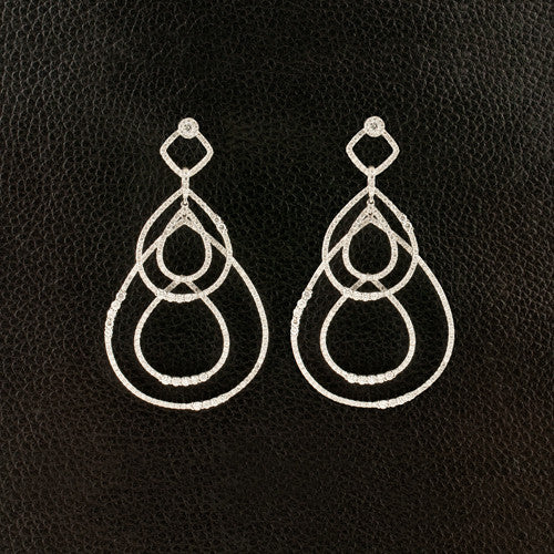 Multi-drop Design Diamond Earrings