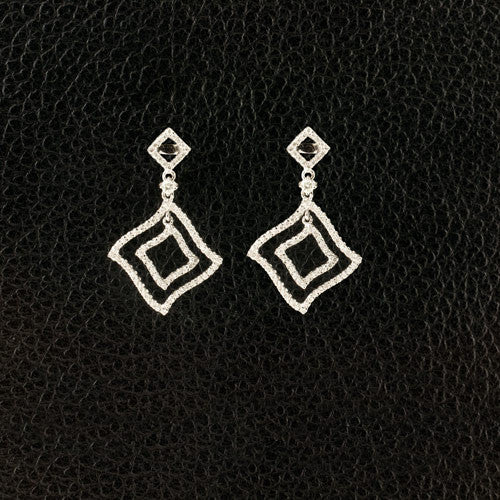 Diamond Stylized Square Dangle Earrings