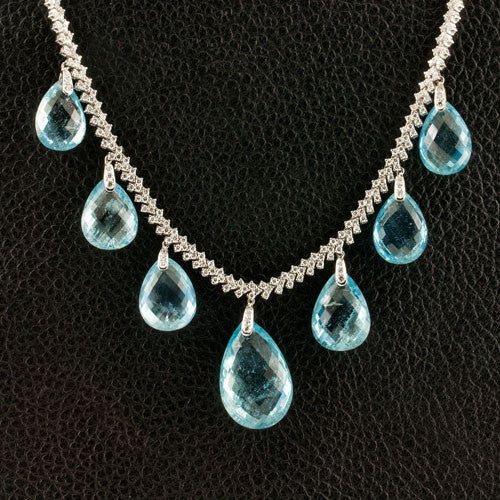 Aquamarine & Diamond Necklace