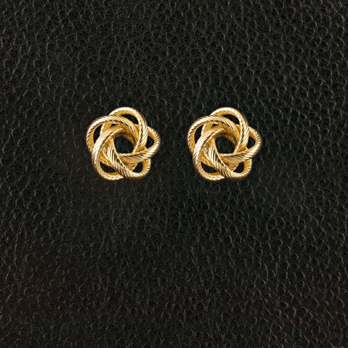 Yellow Gold Estate Knot Earrings