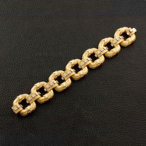 Gold Link & Diamond Estate Bracelet
