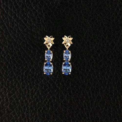 Tanzanite & Diamond Dangle Earrings