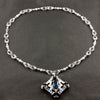 Sapphire, Diamond & Onyx Pendant