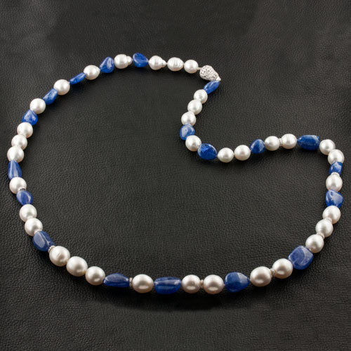 South Sea Pearl, Tanzanite & Diamond Necklace