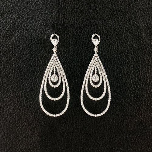 Triple Loop Dangle Diamond Earrings