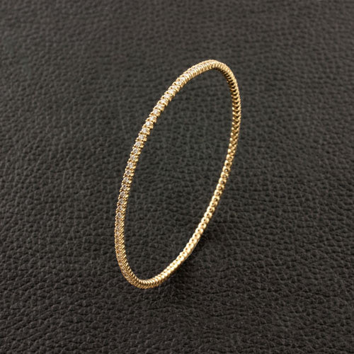 Slip-on Diamond Bangle Bracelet in Yellow Gold