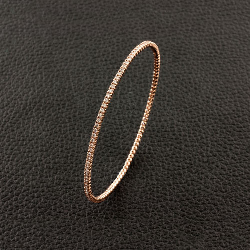 Slip-on Diamonds Bangle Bracelet in Rose Gold