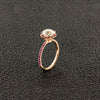 Pink Sapphire & Diamond Engagement Ring
