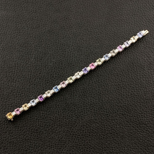 Diamond & Multi-color Sapphire Bracelet