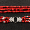Coral Bead, Pearl & Diamond Necklace