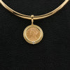 Gold Coin Pendant with Diamonds