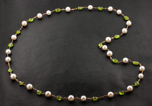 Pearl, Peridot & Ruby Necklace