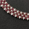 Ruby & Diamond Necklace, Bracelet & Earrings Suite