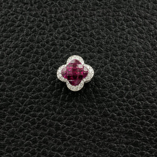 Ruby & Diamond Clover Pendant