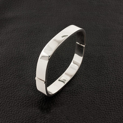 Hinged Silver Bangle Bracelet