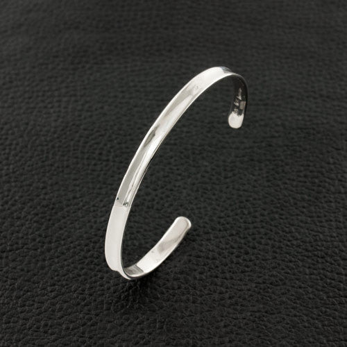 Thin Concave Silver Cuff Bracelet
