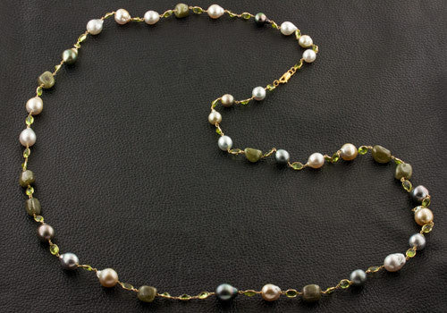Pearl, Emerald & Peridot Necklace