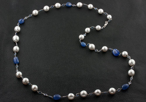 Pearl, Sapphire & Tanzanite Necklace