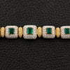 Emerald, Yellow and White Diamond Bracelet