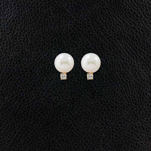 Pearl & Diamond Estate Earrings