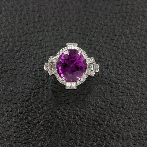 Pink Sapphire & Diamond Estate Ring