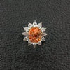 Padparasha Sapphire & Diamond Ring