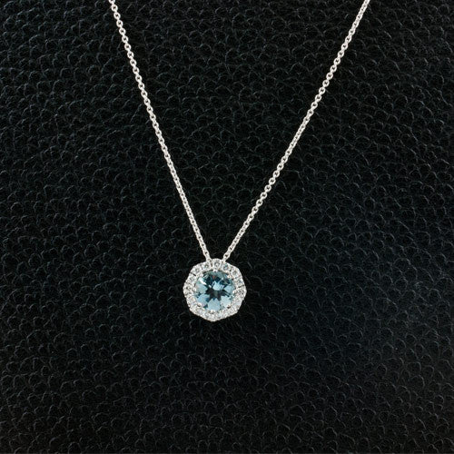 Aquamarine & Diamond Pendant