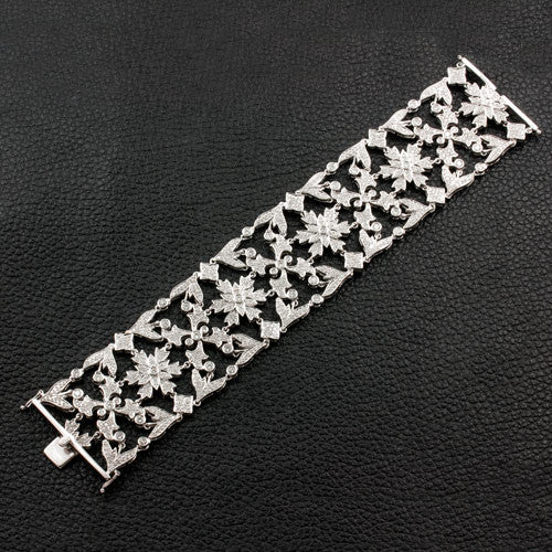 Wide Diamond Straight Bracelet