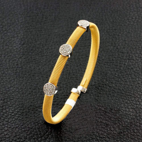 Flexible Cuff Bracelet with Diamonds