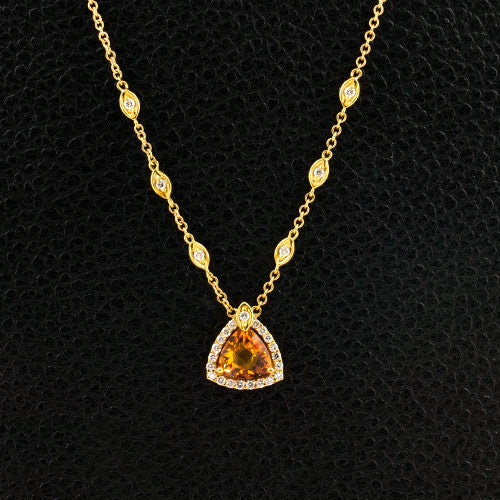 Citrine & Diamond Necklace