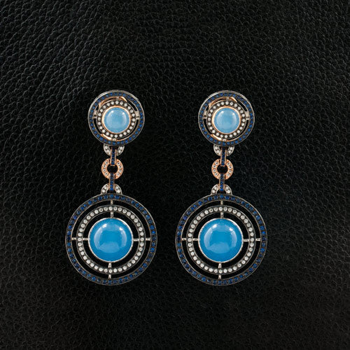 Blue Jade Dangle Earrings