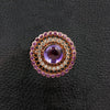 Amethyst, Pink Sapphire & Diamond Ring