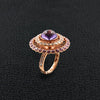 Amethyst, Pink Sapphire & Diamond Ring