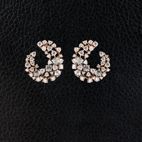 Curved Diamond Earrings
