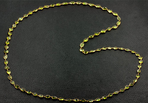 Organic shaped Peridot Necklace