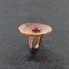 Ruby & Diamond Concave Disc Ring