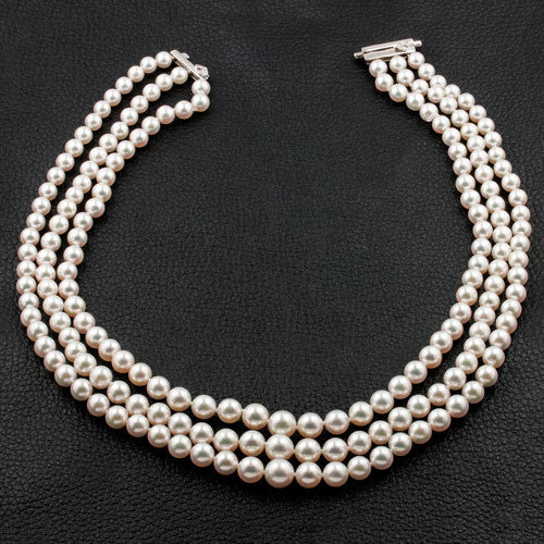 Triple Strand Pearl Necklace