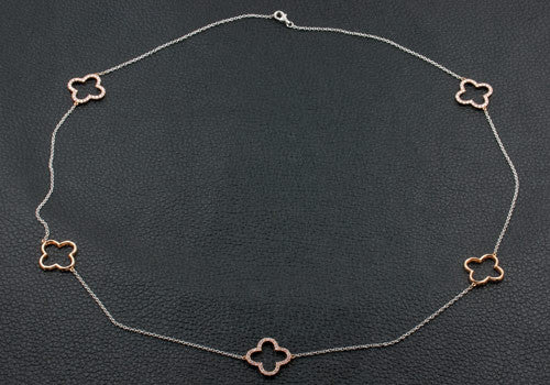 Clover Motif Diamond Necklace