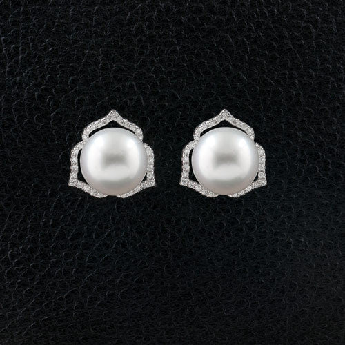 South Sea and Diamond Earrings