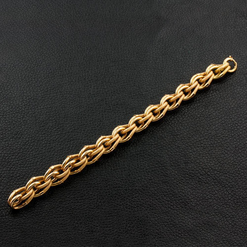 Braid & Polished Link Gold Estate Bracelet