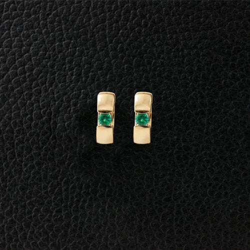 Emerald Huggie Earrings