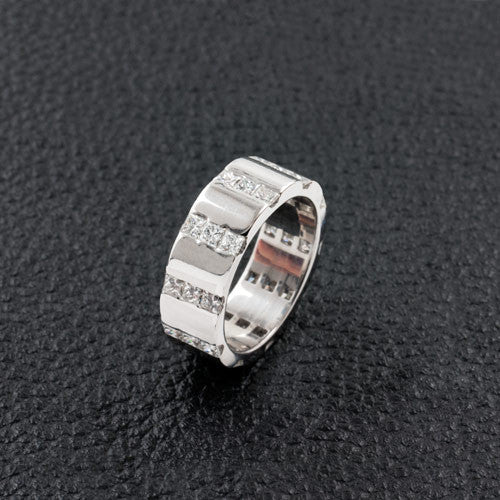 Diamond Stripes Wedding Band