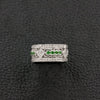 Diamond & Green Garnet Ring