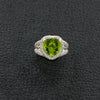 Heart shaped Peridot & Diamond Ring