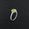 Peridot Ring with Diamond Halo