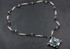 Aquamarine Necklace with Diamonds, Onyx & Rock Crystal