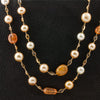 Pearl & Orange Sapphire Necklace
