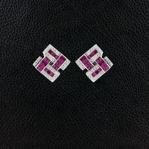 Ruby & Diamond Earrings