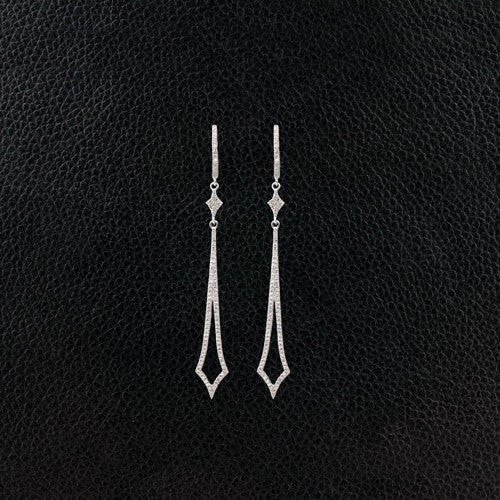 Diamond Sword Dangle Earrings