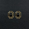 Gold & Black Enamel Cufflinks & Shirt Stud Set